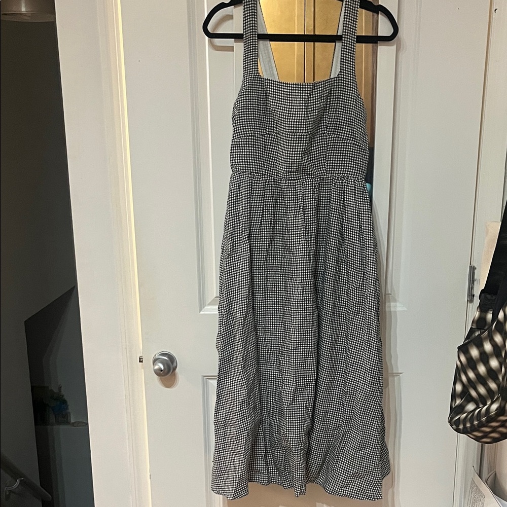 Quince Linen Gingham Maxi Dress